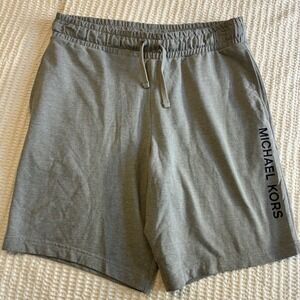 Michael Kors Men Shorts Gray Drawsting Size Large Cotton Blend